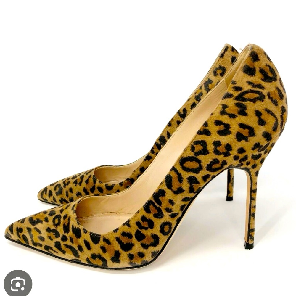 Manolo Blahnik Suede Leopard BB Pump 38